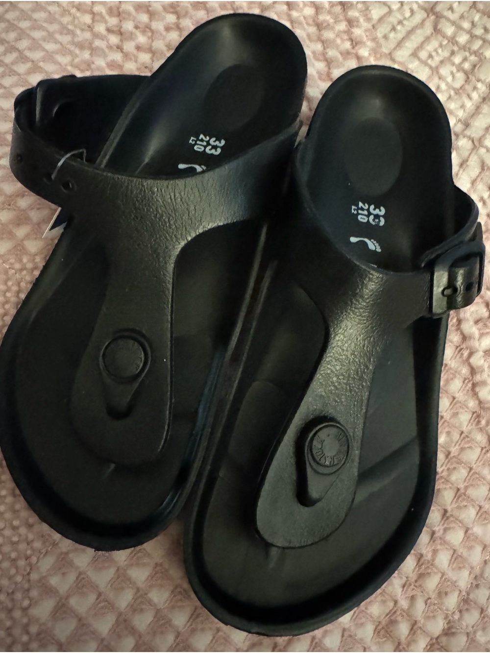 Birkenstock Kids' Black Slip-On Sandals with Buckle Size 33 US 2